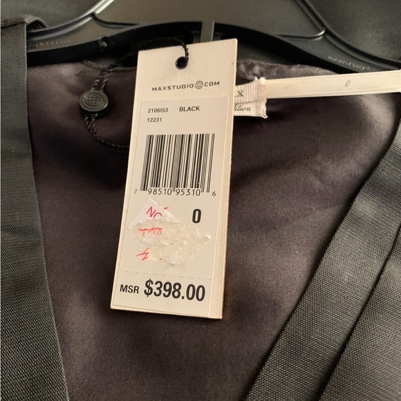 Max Studio Black Fit & Flare Mini Dress with V-Neck - Picture 8 of 9